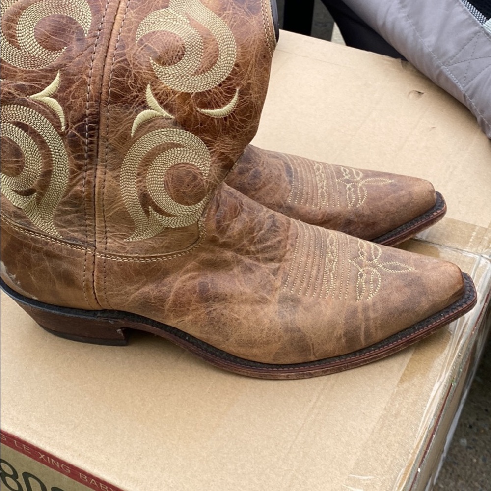 Vintage leather cowboy boots.